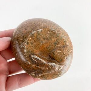 Vintage Hand Carved Stone Sleeping Buck Sculpture Animal Carving Statue Inuit?